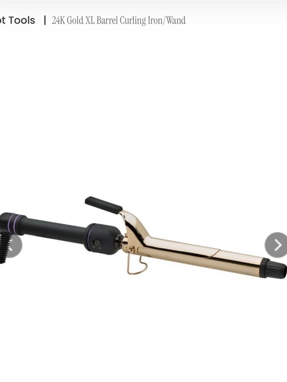 24K Gold XL Barrel Curling Iron/Wand
Extended Barrel for long hair